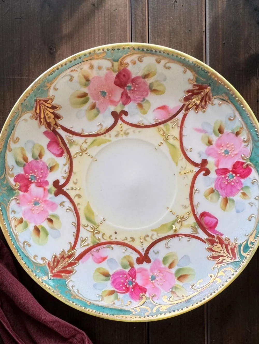 Vintage Gold Castle Chikusa Hand Painted Saucer 6